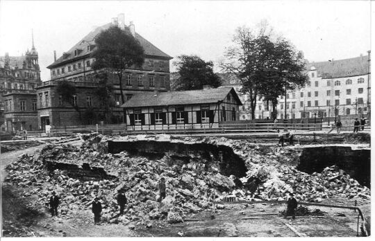 Sprengung der Kasematten beim Rathausbau Mai 1905