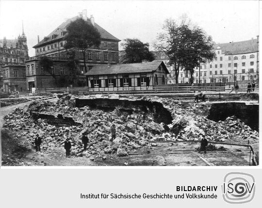 Sprengung der Kasematten beim Rathausbau Mai 1905