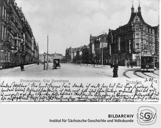 Fürstenstrasse Ecke Dürerstraße in Dresden