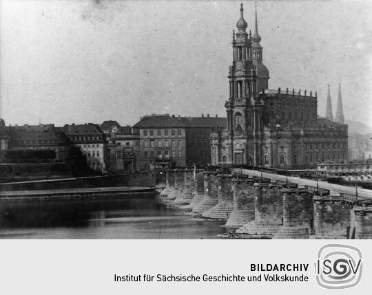 Augustusbrücke Dresden vor 1869