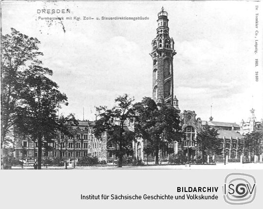 Dresden. Fernheizwerk mit Kgl. Zoll- u. Steuerdirektionsgebäude