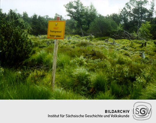 Grenzzeichen im Georgenfelder Hochmoor