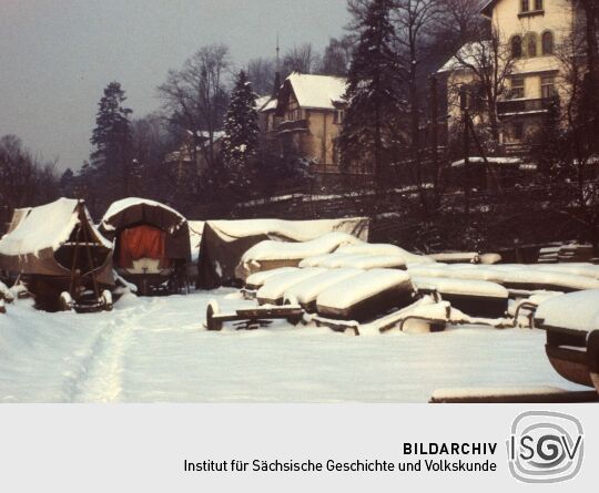 Januar, Hafen im Winter 1979 (Dresden)