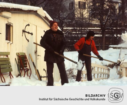 Januar, Hafen im Winter 1979 (Dresden)