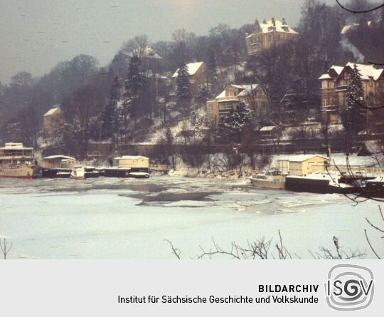 Januar, Hafen im Winter 1979 (Dresden)