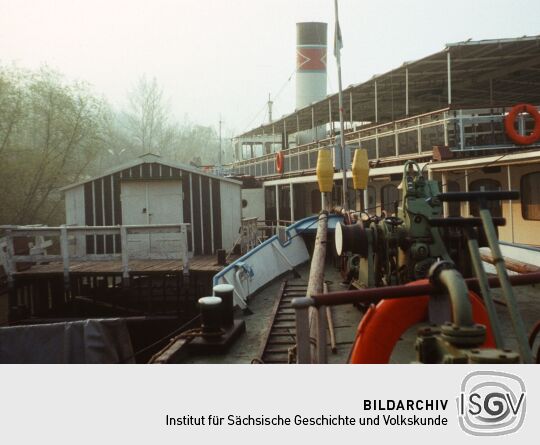 Weiße Flotte im Hafen 1980 (Dresden)