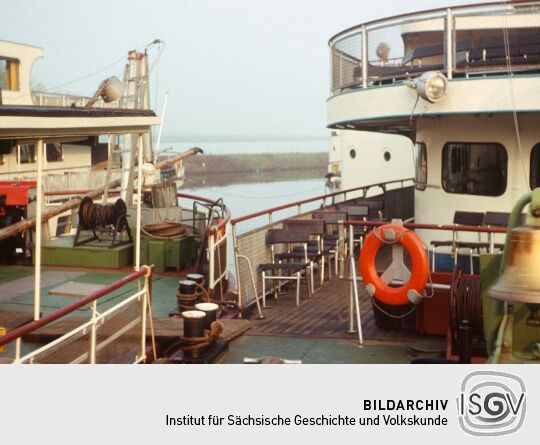 Weiße Flotte im Hafen 1980 (Dresden)