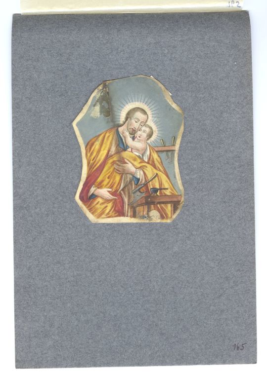 Andachtsbild mit einer Darstellung Josefs mit dem Jesuskind