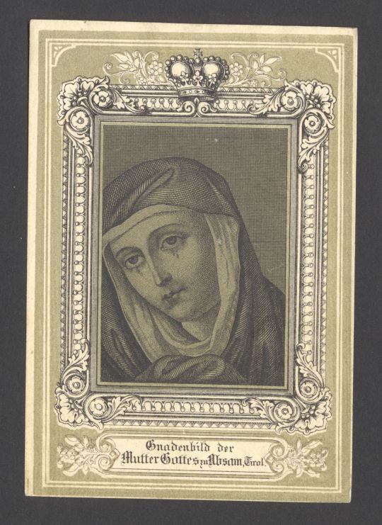 Andachtsbild mit Darstellung eines Marienbildes