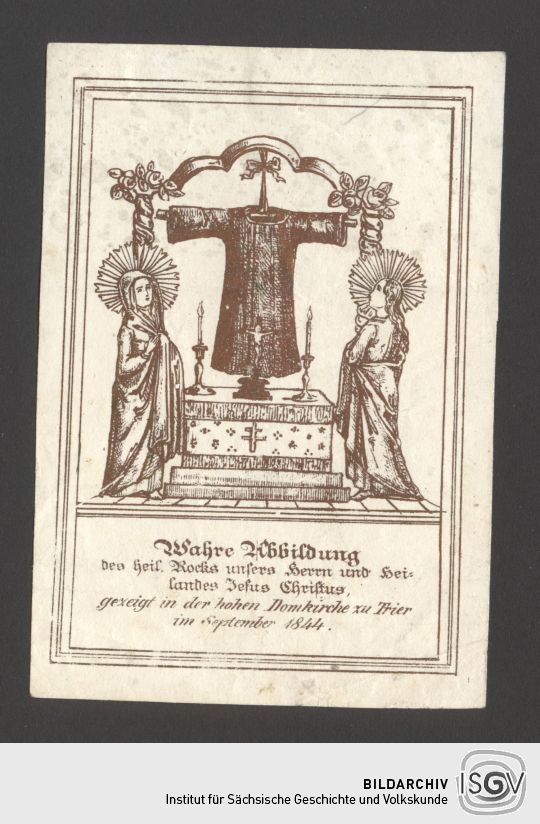 Andachtsbild mit einer Darstellung des heiligen Rockes zu Trier