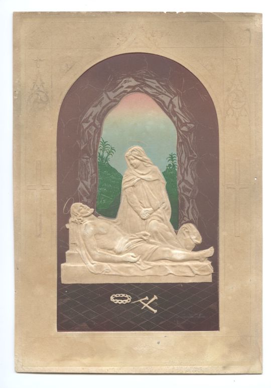 Andachtsbild mit Darstellung der Beweinung Christi durch Maria