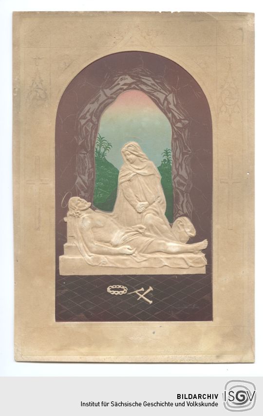 Andachtsbild mit Darstellung der Beweinung Christi durch Maria
