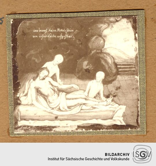 Kleines Andachtsbild mit einer Darstellung der Grablegung Jesu