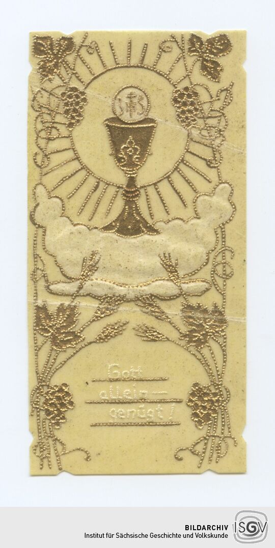 Andachtsbild: Nadelstichbild mit Kelch