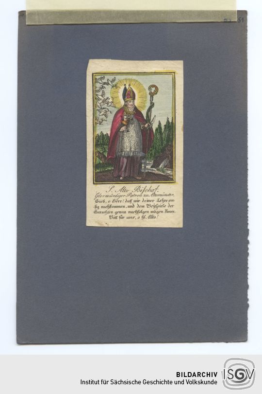 Andachtsbild mit Darstellung des heiligen Alto zu Altomünster