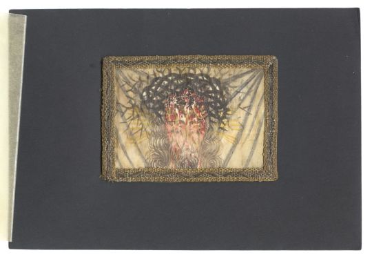 Andachtsbild mit Darstellung eines dornenbekränzten Jesuskopfes