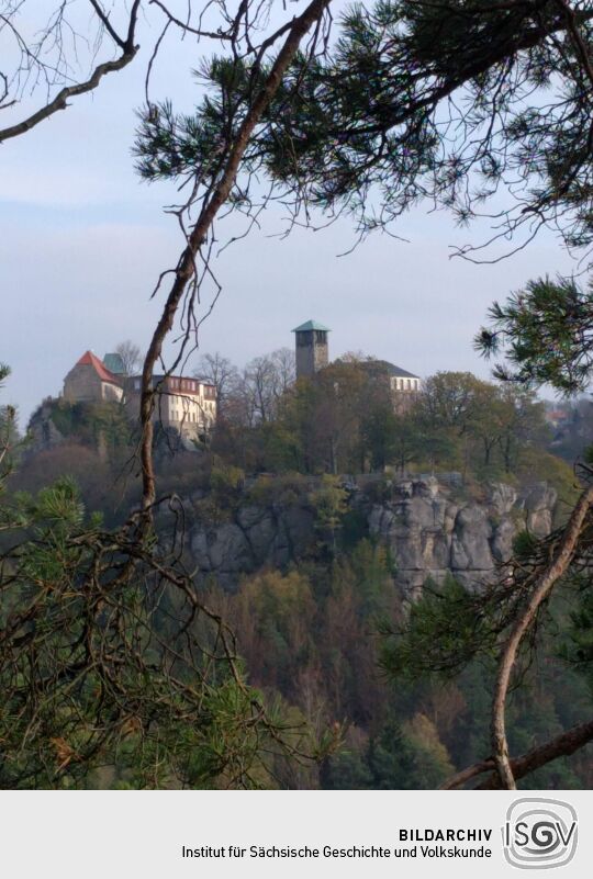 Ansicht der Stadt Hohnstein vom Hockstein aus