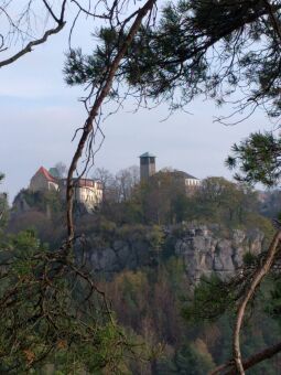 Ansicht der Stadt Hohnstein vom Hockstein aus