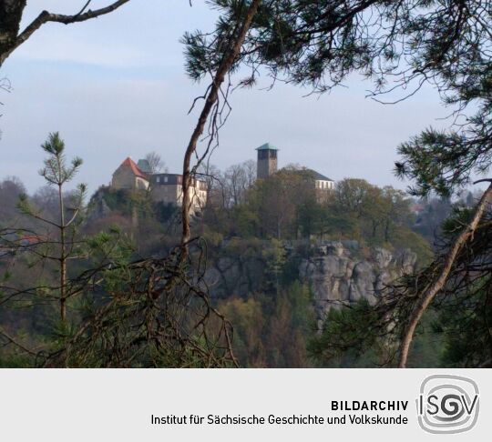 Ansicht der Stadt Hohnstein vom Hockstein aus