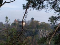 Ansicht der Stadt Hohnstein vom Hockstein aus