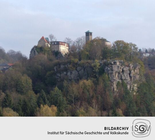 Ansicht der Stadt Hohnstein vom Hockstein aus