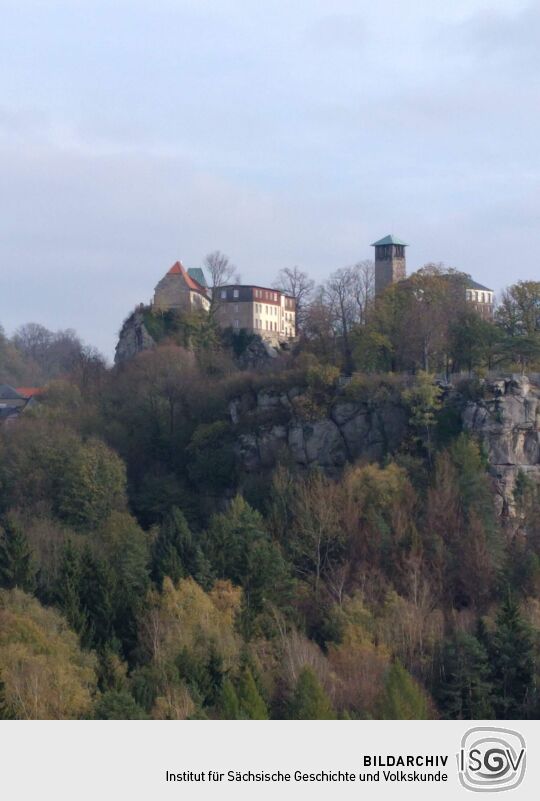 Ansicht der Stadt Hohnstein vom Hockstein aus