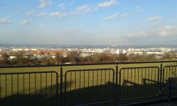 Ausblick von der Terrasse der Gaststätte Dresdner Aussicht an der Kohlenstraße auf der Dresdner Südhöhe