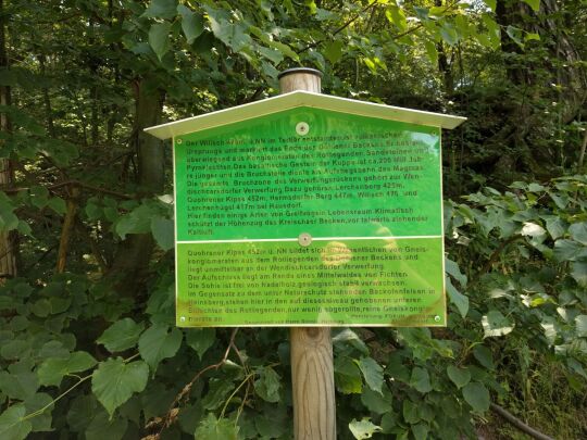 Infotafel am ehemaligen Basaltsteinbruch am Wilisch bei Glashütte