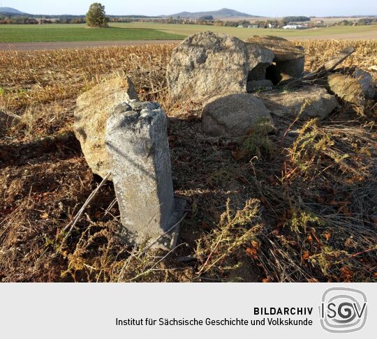 Der Standort des Schaugerüsts am Russen bei Bernstadt auf dem Eigen.