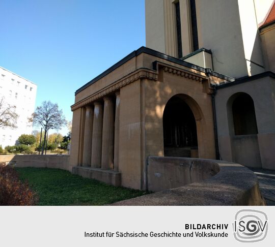 Die Evangelischen Kreuzkirche am Rand der Görlitzer Südstadt