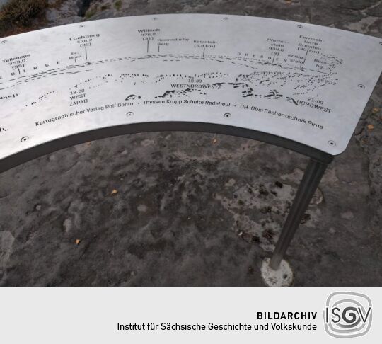 Panoramaerläuterung der Aussicht vom Großen Zschirnstein bei Reinhardtsdorf-Schöna