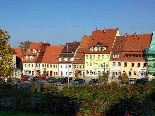 Häuser am Markt in Stolpen.