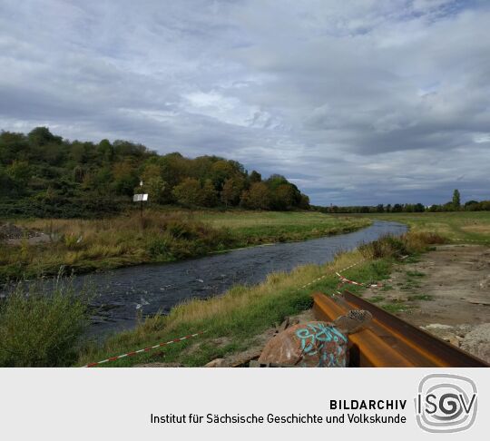 Blick zum Nahleberg über die Aue der Nahle in Leipzig-Möckern