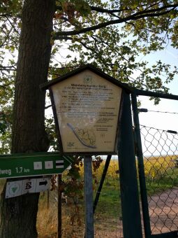 Eine Infotafel zur Weinlage Meißner Klausenberg im Spaargebirge.