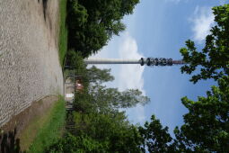 Der Funkmast auf dem Collm bei der Ortschaft Collm, heute Ortsteil von Wermsdorf.