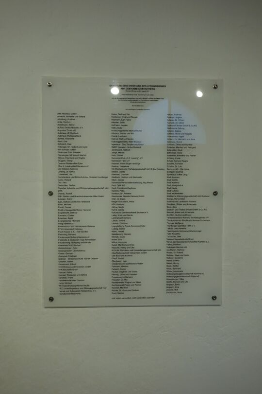 Infotafel am Lessingturm auf dem Kamenzer Hutberg.