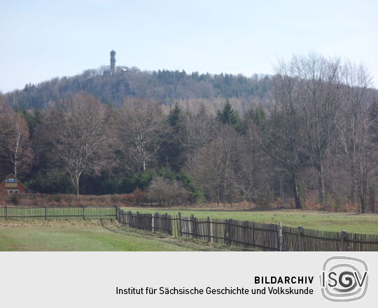 Blick zum Hochwald vom Johannistein (Jánské kamen) nahe des Oybiner Ortsteils Hain.