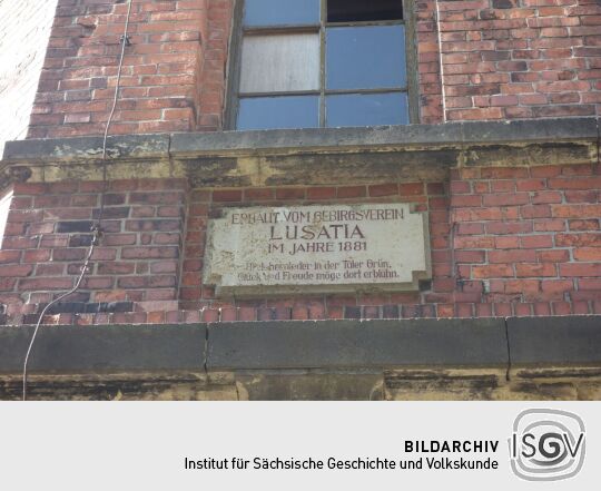 Inschrift am Aussichtsturm auf dem Kottmar.