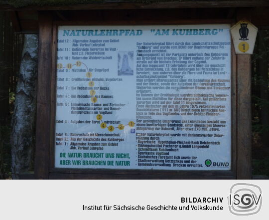 Infotafel an der Kuhbergstraße.