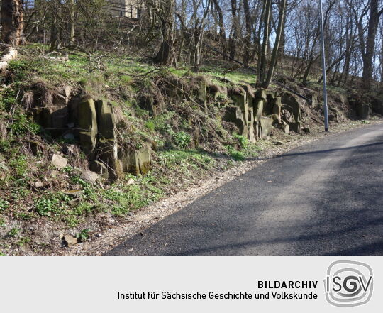 Die Straße zum Gipfel der Landeskrone bei Görlitz.