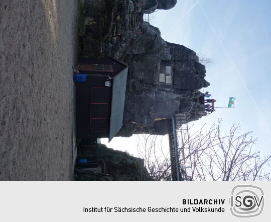 Die Aussichtsplattform auf den Nonnenfelsen im Zittauer Gebirge.