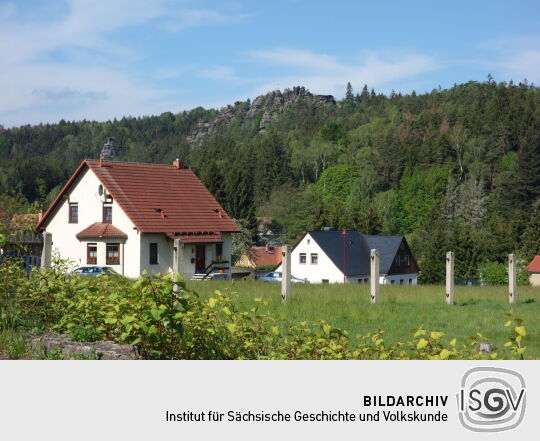 Blick zu den Nonnenfelsen im Zittauer Gebirge.