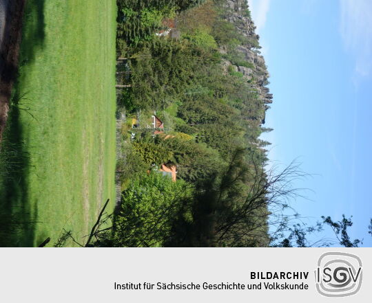 Blick zu den Nonnenfelsen im Zittauer Gebirge.