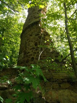 Die Ruine des Tischer- oder Mäuseturms in Radebeul-Oberlößnitz.