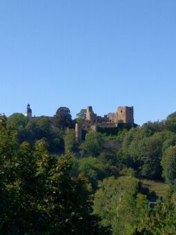 Blick zur Burgruine Frauenstein im Erzgebirge.