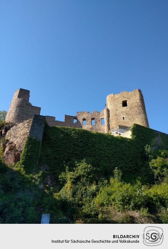 Die Burgruine Frauenstein im Erzgebirge.