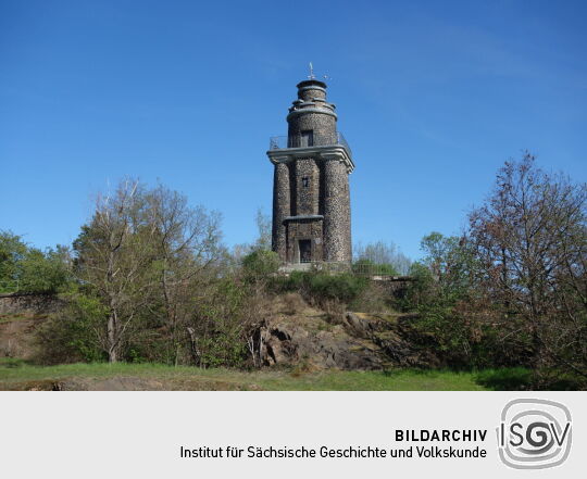 Der Bismarckturm auf dem Wachtelberg bei Wurzen.