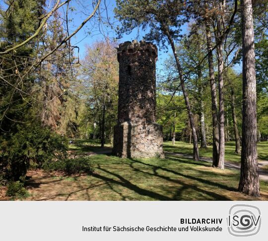 Der ehemalige Aussichtsturm im Stadtpark Wurzen.