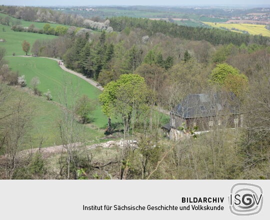 Triangulierungssäule auf dem Gipfel des Wilisch bei Glashütte-Hermsdorf.