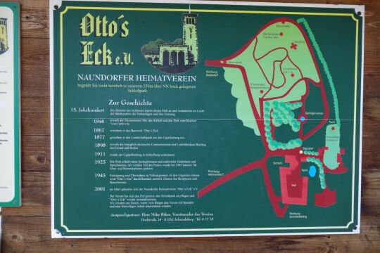 Infotafel zu Ottos Eck im Gutspark Naundorf bei Dippoldiswalde.